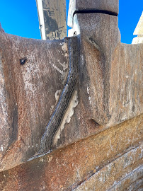 Hardfacing weld bead applied to an excavator bucket edge